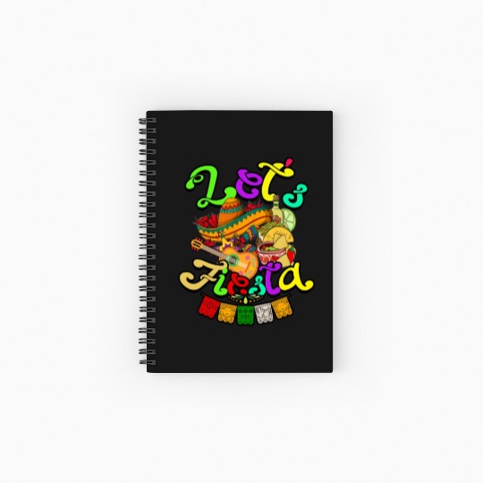 Cinco De Mayo Mexican Guitar Cactus - Mexican Spiral Notebooks   Ruled Line