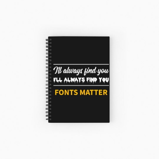 Typography Fonts Matter Writer Spiral Notebooks   Ruled Line