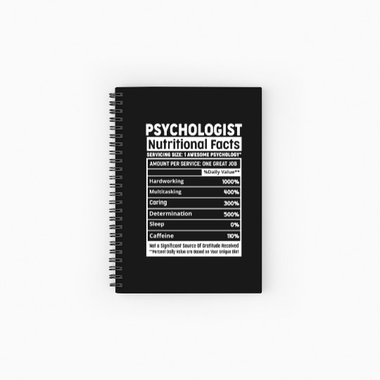 Funny Psychology Squad Team Psychologist Nutrition Spiral Notebooks   Ruled Line
