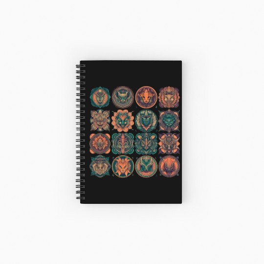 Celestial Creatures Emblems Spiral Notebooks   Ruled Line