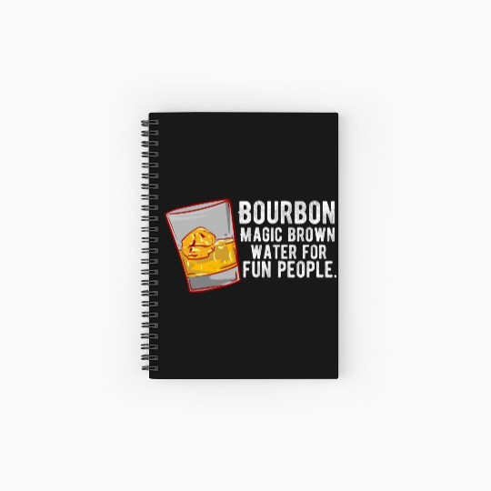 Bourbon - Magic Brown Water Spiral Notebooks   Ruled Line
