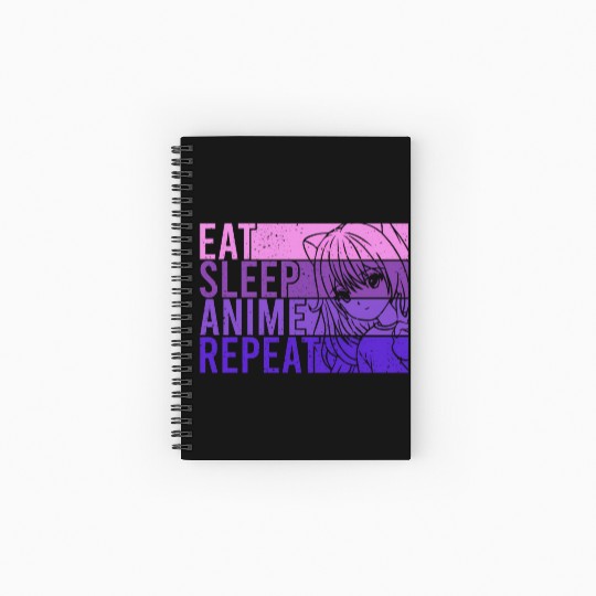 Anime Spiral Notebooks   Ruled Line Eat Sleep Anime Repeat Anime
