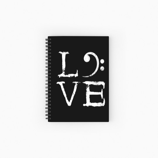 Bass Clef Creepy Love Bass Guitar Player Bass Spiral Notebooks   Ruled Line