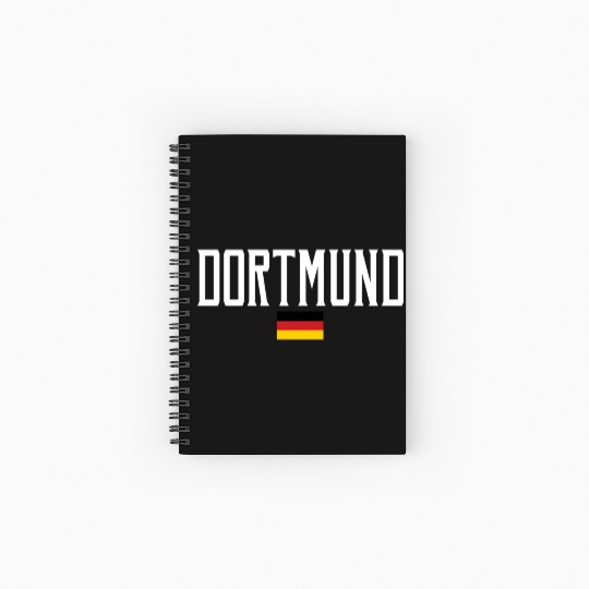Dortmund Germany Flag White Text Spiral Notebooks   Ruled Line