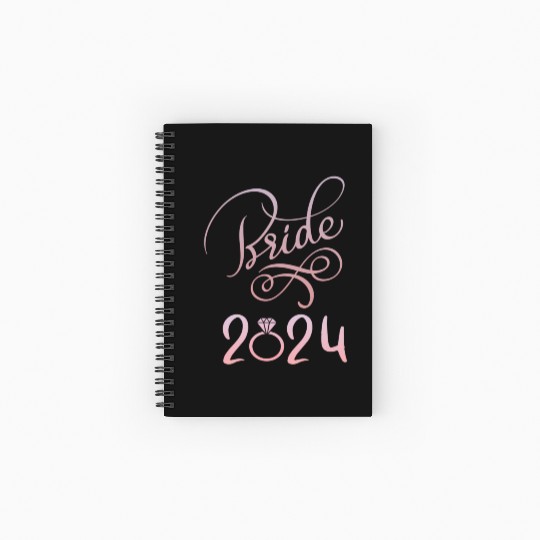 Bride To Be 2024 Fiancã© Engagement Announcement Spiral Notebooks   Ruled Line
