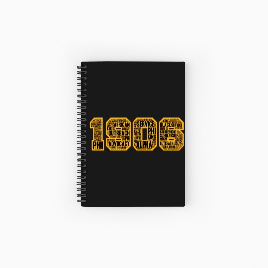 Mens Alpha African Fraternity Hand Sign 1906 Words Spiral Notebooks   Ruled Line