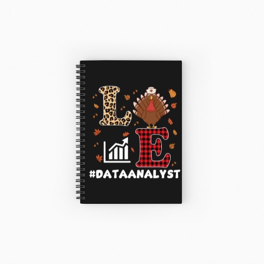 Funny Data Analyst Thanksgiving Design Spiral Notebooks   Ruled Line