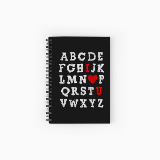 I Love You Abc Alphabet English Teacher Day Spiral Notebooks   Ruled Line