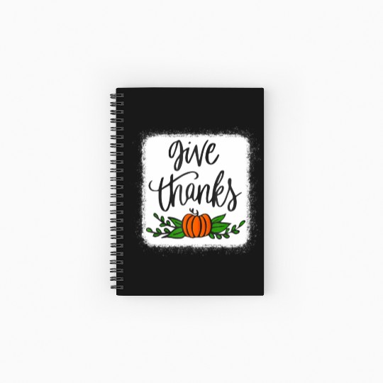 Give Thanks Pumpkin Harvest Fall Autumn Spiral Notebooks   Ruled Line