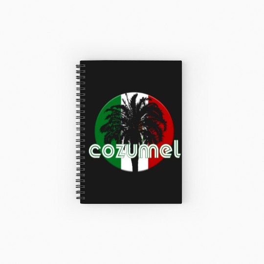 Cozumel Mexico Flag Native Palm Tree Mexican Spiral Notebooks   Ruled Line