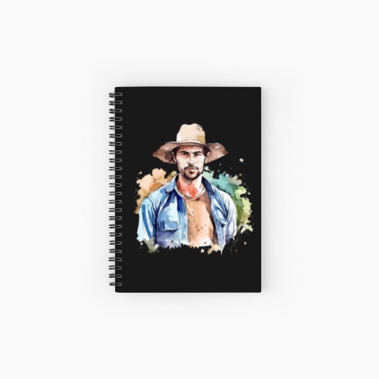 Harvest Hues - Watercolor Style Farmer Artwork Spiral Notebooks   Ruled Line