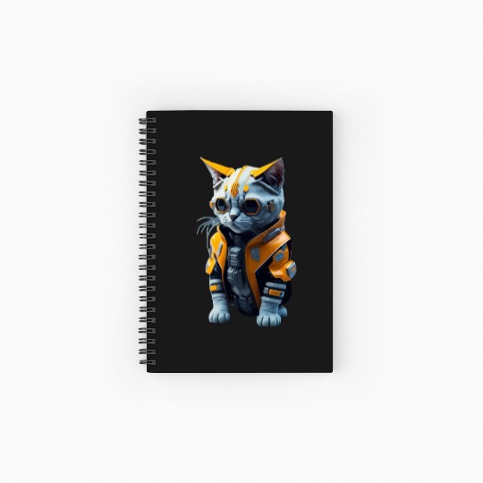 Cyberpunk Cat Spiral Notebooks   Ruled Line