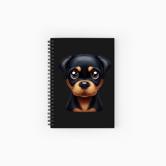 Playful Rottweiler Puppy Spiral Notebooks   Ruled Line