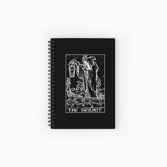 The Hermit Tarot Card Gothic Halloween Grim Spiral Notebooks   Ruled Line