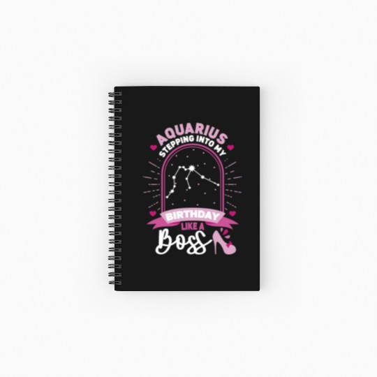 Aquarius Stepping Into Astrology Birth Sign Spiral Notebooks   Ruled Line