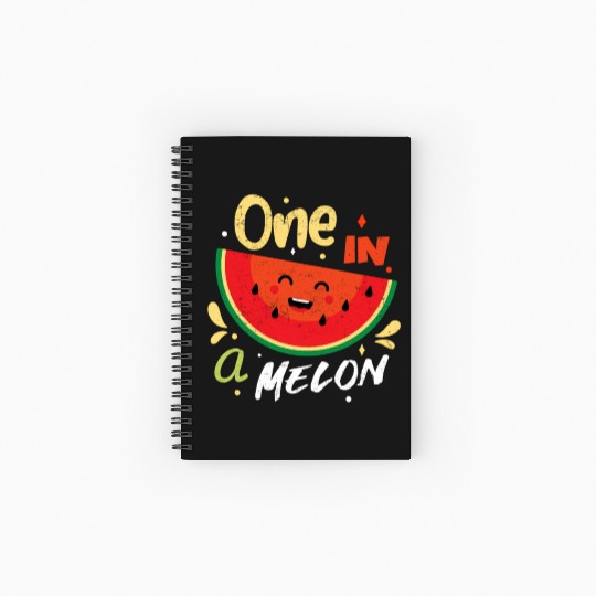 One In A Melon Watermelon Fruitarian Summer Fruit Spiral Notebooks   Ruled Line