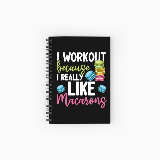 Funny Macaron Workout Ice Cream Sandwich Macaron Spiral Notebooks   Ruled Line