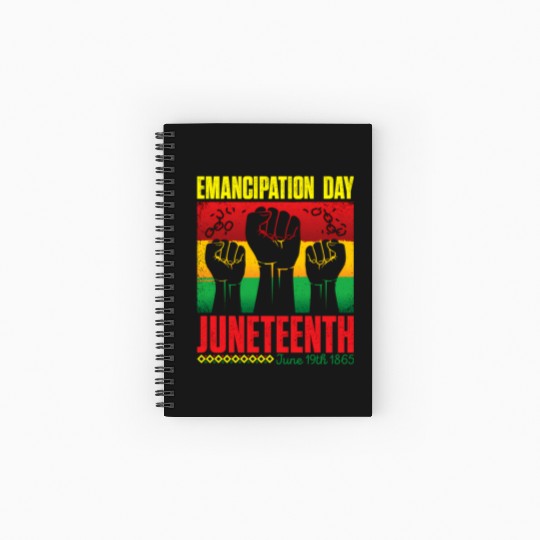 Ecipation Day 1865 African American Juneteenth Fla Spiral Notebooks   Ruled Line