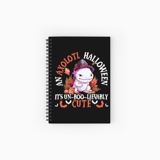 Axolotl Halloween Trick Or Treat Amphibian Axolotl Spiral Notebooks   Ruled Line