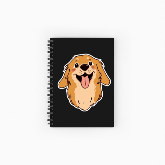 Happy Golden Retriever Dog Lover Puppy Retro Spiral Notebooks   Ruled Line