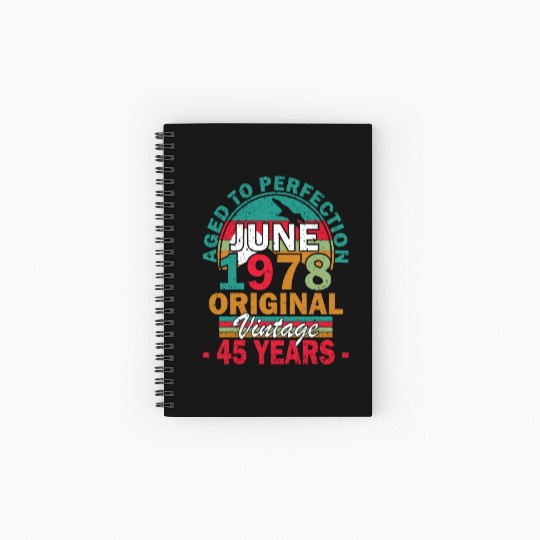 June 1978 Aged to Perfection June 1978 vintage Spiral Notebooks   Ruled Line