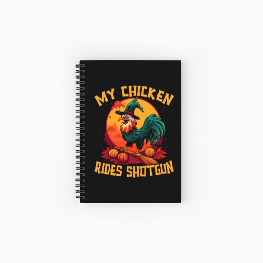 Chicken Halloween Trick Or Treat Chicken Farmer Spiral Notebooks   Ruled Line