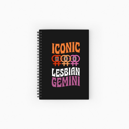 Ico Lesbian Gemini Queer Zodiac Horoscope Sign Les Spiral Notebooks   Ruled Line
