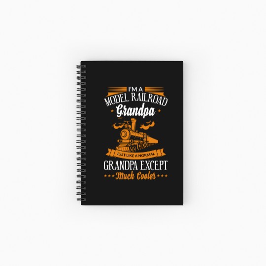 Model Railroad Train Grandpa Grandparent Spiral Notebooks   Ruled Line