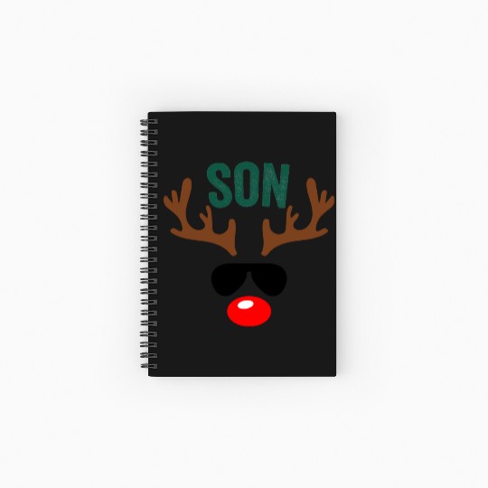 Son With Shades And Moose Reindeer Antlers Spiral Notebooks   Ruled Line