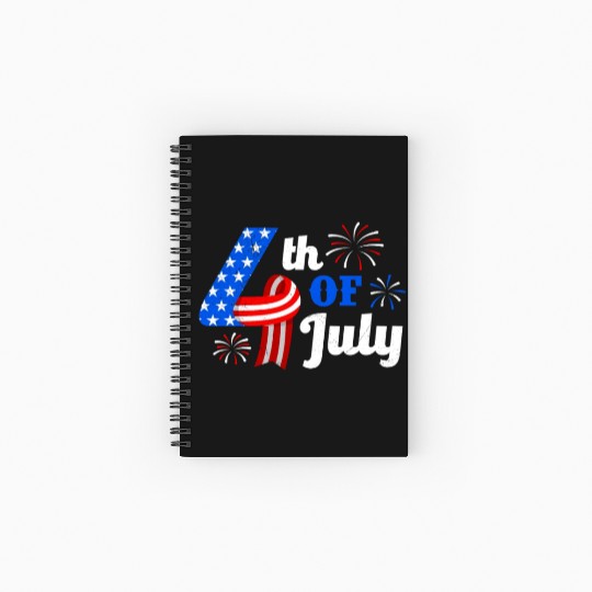 4th July Independence Day Independent America Spiral Notebooks   Ruled Line