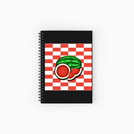 Watermelon on Watermelon Pink Background Spiral Notebooks   Ruled Line