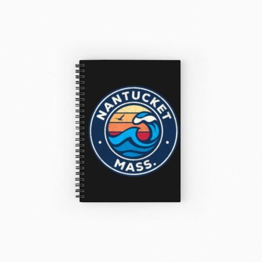 Nantucket Massachusetts Ma Nautical Waves Spiral Notebooks   Ruled Line