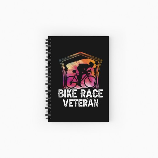 Bike Race Veteran Racer Bicycle Racing Cycling Spiral Notebooks   Ruled Line