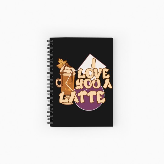 I Love You A Latte Couples Romance Spiral Notebooks   Ruled Line