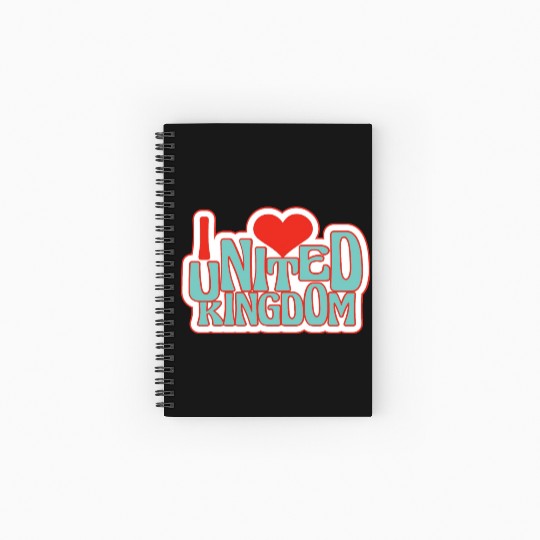 United kingdom hearts Spiral Notebooks   Ruled Line