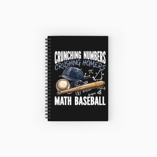 Baseball Math Lover Mathematician Baseball Player Spiral Notebooks   Ruled Line