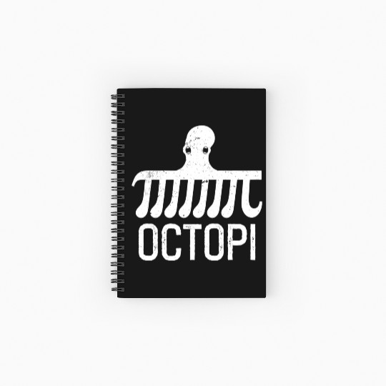 Funny Pi Day Octopi Nerd Geek Science Math Spiral Notebooks   Ruled Line