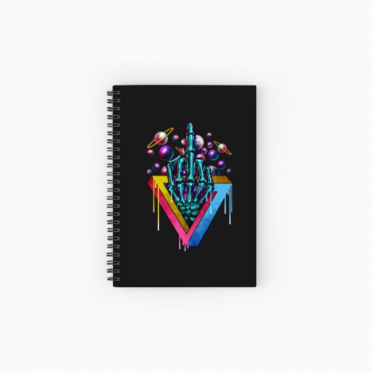 Trippy skeleton middle finger Spiral Notebooks   Ruled Line
