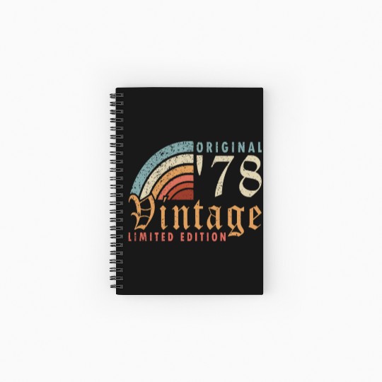 1978 vintage born vintage retro birthday Spiral Notebooks   Ruled Line