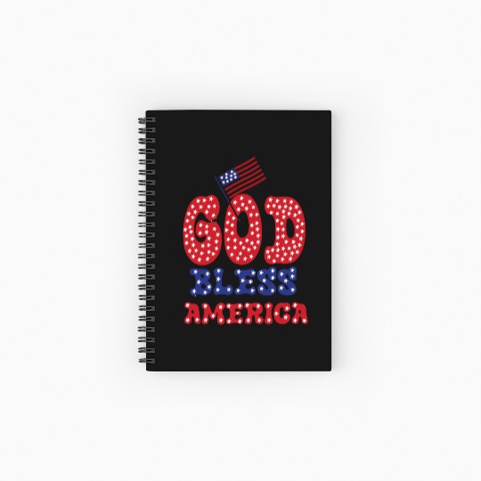 PATRIOTIC DAY GOD BLESS AMERICA Spiral Notebooks   Ruled Line