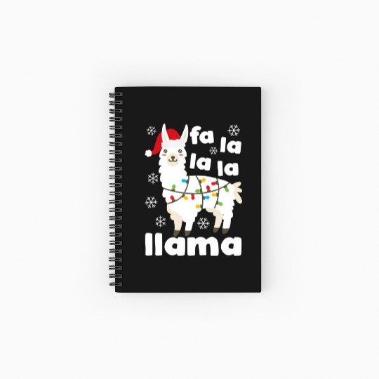 Fa La La Llama Falala Kawaii Snow Lamb Spiral Notebooks   Ruled Line