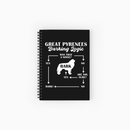 Great Pyrenees Barking Logic Spiral Notebooks   Ruled Line