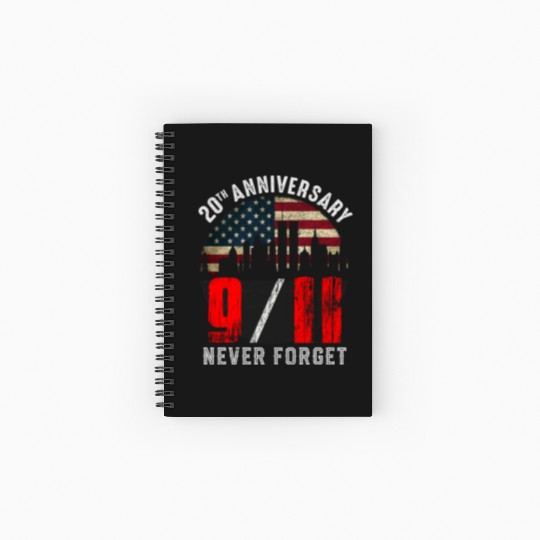 Vintage 20th Anniversary 911 Never Forget 2001 Spiral Notebooks   Ruled Line