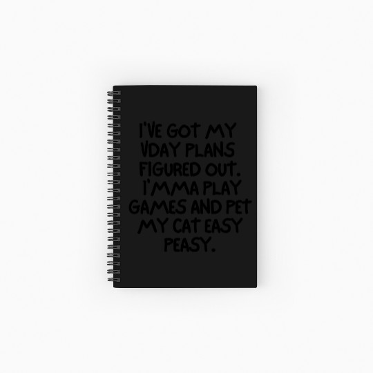 Gaming And My Cat Are My Valentine Spiral Notebooks   Ruled Line