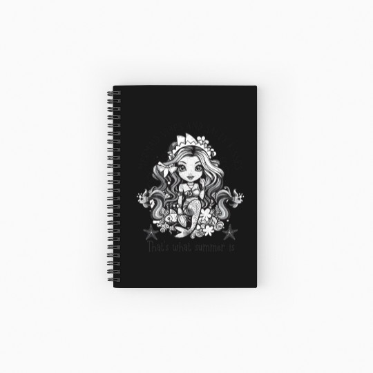 Mermaid vibes and salty kisses Spiral Notebooks   Ruled Line