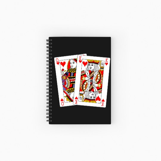 Queen and King of Hearts Spiral Notebooks   Ruled Line