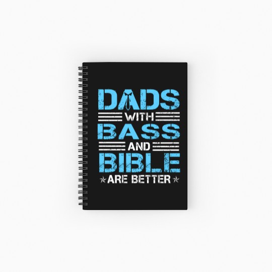 Dads With Bass And Bible Are Better Christian Musi Spiral Notebooks   Ruled Line