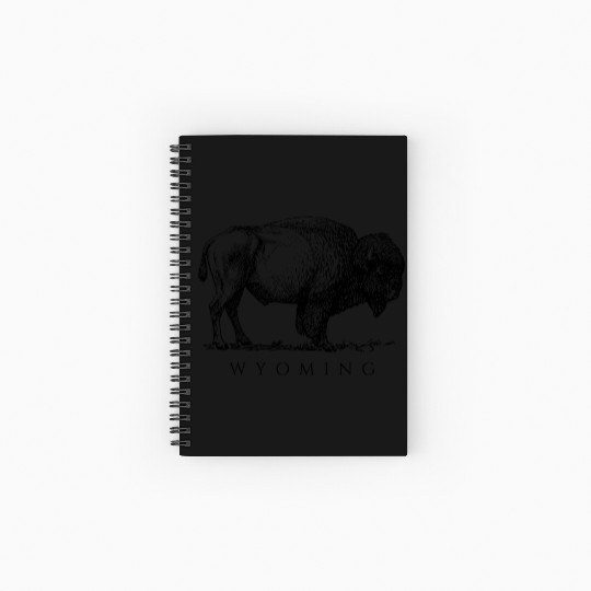 Wyoming With A Buffalo Spiral Notebooks   Ruled Line