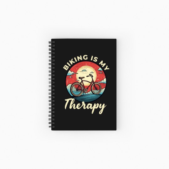 Biking is My Therapy Bicycle, Bike, Cycling, Biker Spiral Notebooks   Ruled Line
