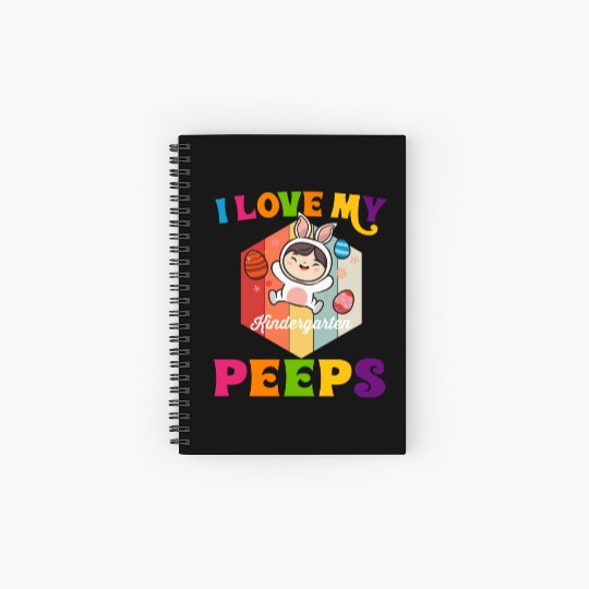 Funny I Love My Kindergarten Peeps teacher Easter Spiral Notebooks   Ruled Line